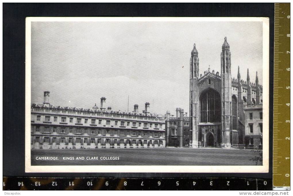 D2374 Cambridge - Kings And Clare Colleges - 1951 Publ. By Moon E Laughton LTD / Old Mini Card - Cambridge