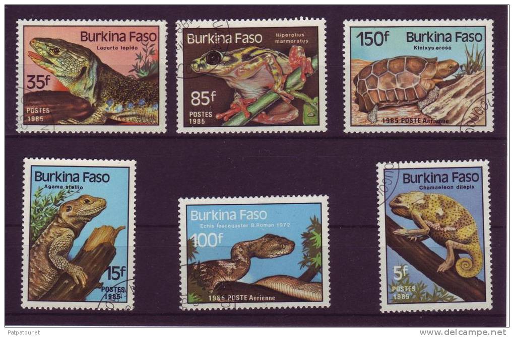 Burkina Faso YV 662/5 + PA 302/3 O 1985 Reptiles Batraciens - Autres & Non Classés