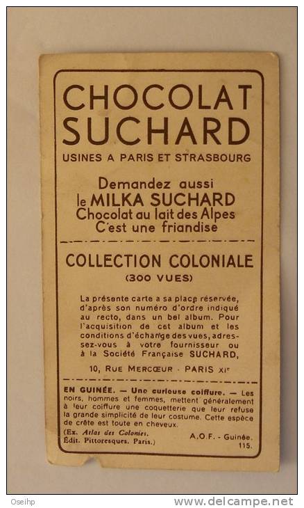 Chromo Image Milka SUCHARD Collection Coloniale - Une Coiffure Guinée  AOF Afrique - Suchard
