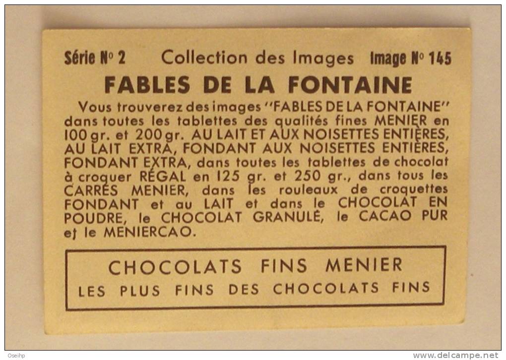 Image Chocolat MENIER - Fables De La Fontaine - LE CERF Et LA VIGNE - Oiseau - Menier