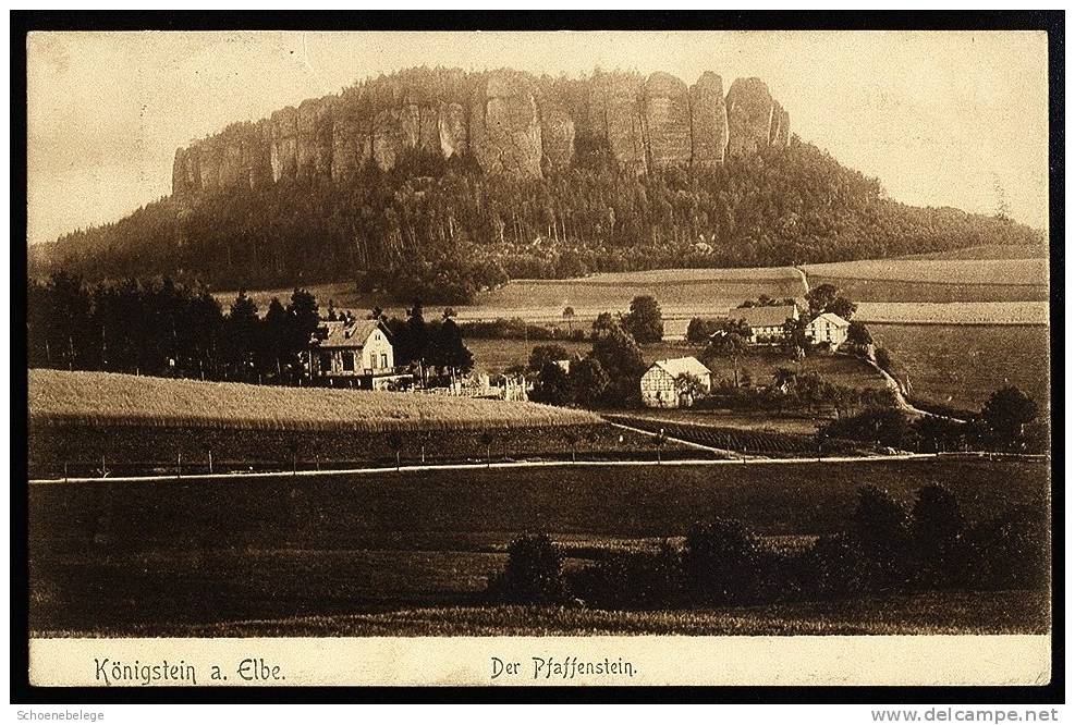 A1448) DR Karte Vom Pfaffenstein Bei Königstein / Elbe 19.6.1911 Mit Gasthofstempel ! - Briefe U. Dokumente