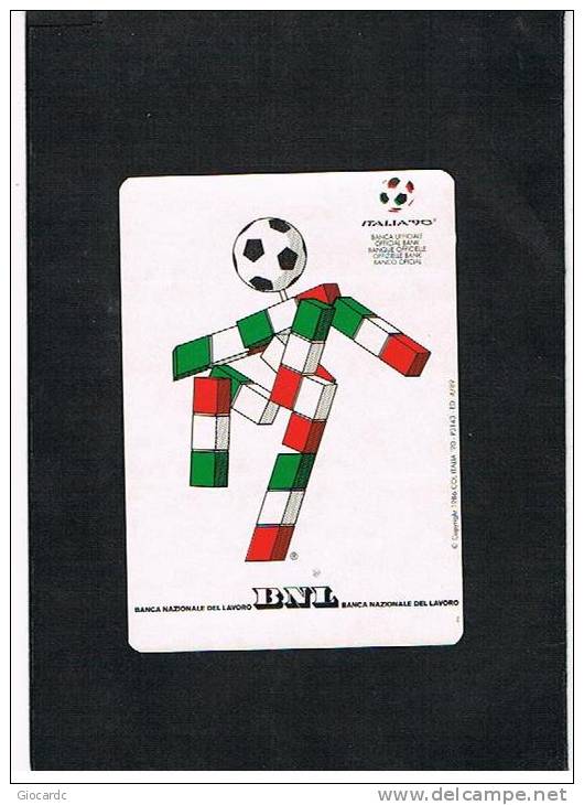 MONDIALI DI CALCIO "ITALIA '90" : ADESIVO  DELLA BNL (BANCA UFFICIALE DELLA MANIFESTAZIONE) CON LA MASCOTTE "CIAO" - Altri & Non Classificati