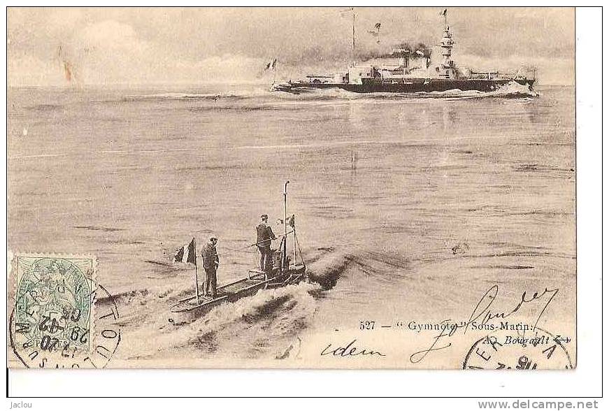 SOUS MARIN "GYMNOTE" ,BEAU PLAN ,PERSONNAGES REF 30982 - Submarines