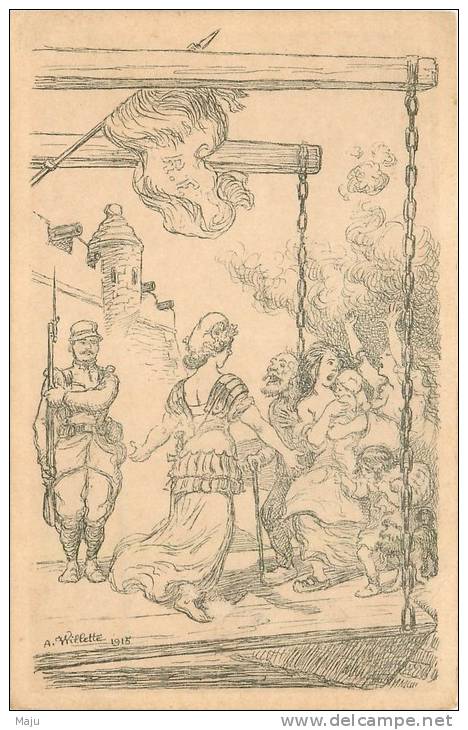 CPA ILLUSTRATEUR WILETTE 1915 JOURNEE FRANCAISE DU SECOURS NATIONAL SCANS RECTO VERSO - Wilette