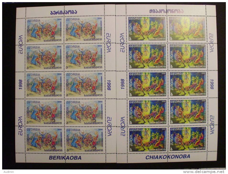 Georgien 296/7 KB Sheet ++ Mnh,EUROPA/CEPT 1998,  Nationale Feste Und Feiertage - Géorgie