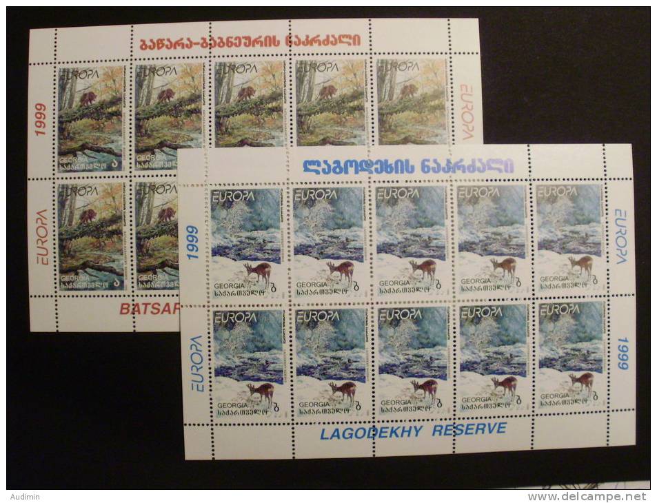 Georgien 312/3 KB Sheet ++ Mnh,EUROPA/CEPT 1999,  Natur- Und Nationalparks - Georgien