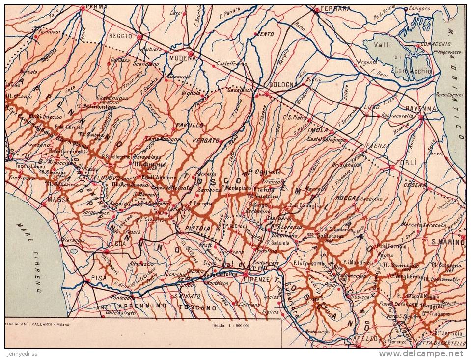 Carta Idrografica Dell´appennino Tosco Emiliano, Emilia Romagna , Toscana - Cartes Topographiques