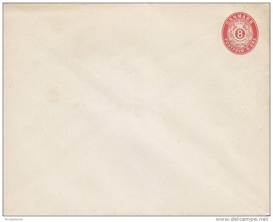 Denmark Postal Stationery Ganzsache Entier 8 Ø Wertziffer Mit Krone Uns Ähren Unused - Interi Postali