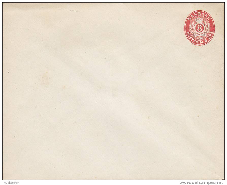 Denmark Postal Stationery Ganzsache Entier 8 Ø Wertziffer Mit Krone Uns Ähren Unused - Ganzsachen