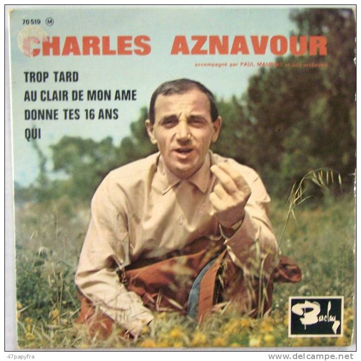 Charles AZNAVOUR EP Trop Tard  EX EX - Nueva Era (New Age)