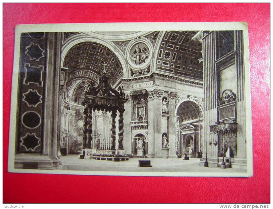 CPA  ITALIE  ROME  ROMA  INTERIEUR DE ST PIERRE  AUTEL DE LA CONFESSION  VOYAGEE 1937 TIMBRE CACHET ET FLAMME - San Pietro