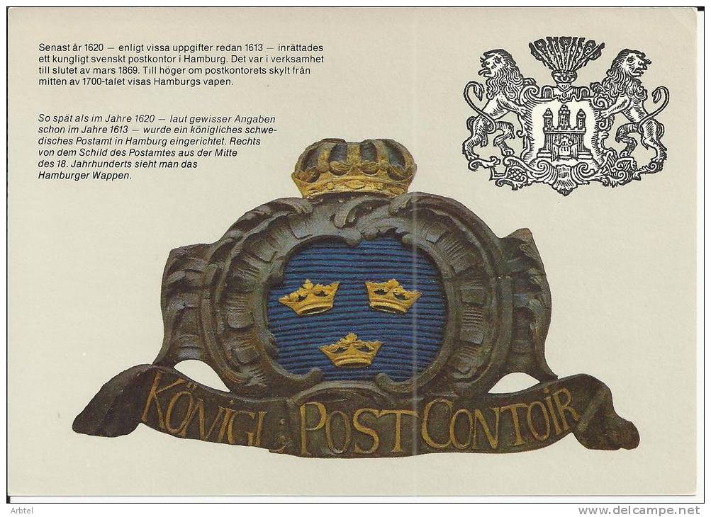 SUECIA ENTERO POSTAL ESCUDO SERVICIO CORREOS CORONAS - Omslagen