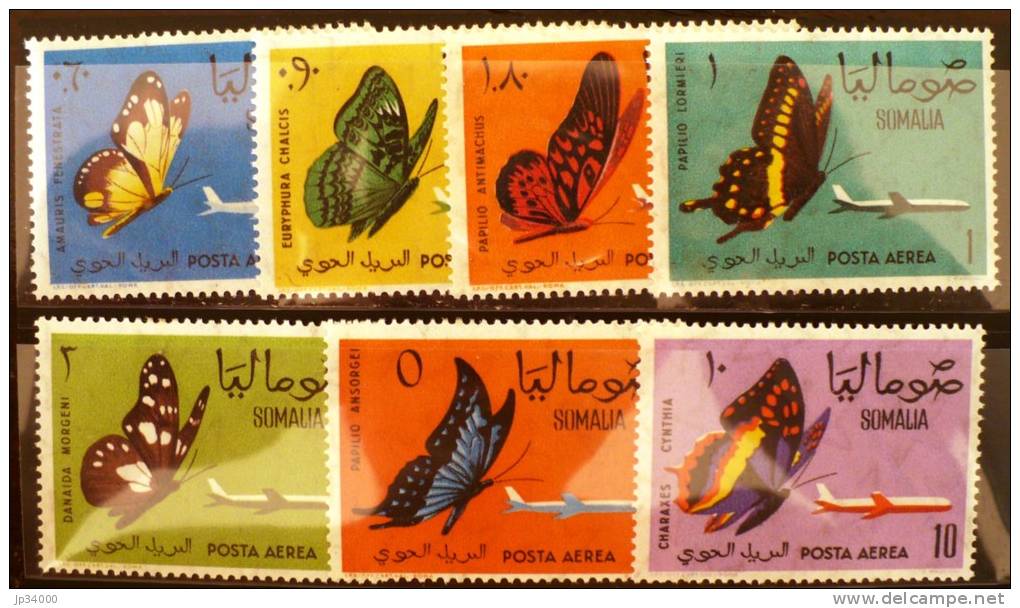 SOMALIE Papillons, Butterflies, Mariposas(Yvert N° PA 8/14) Avec Charniere Legere) * - Papillons