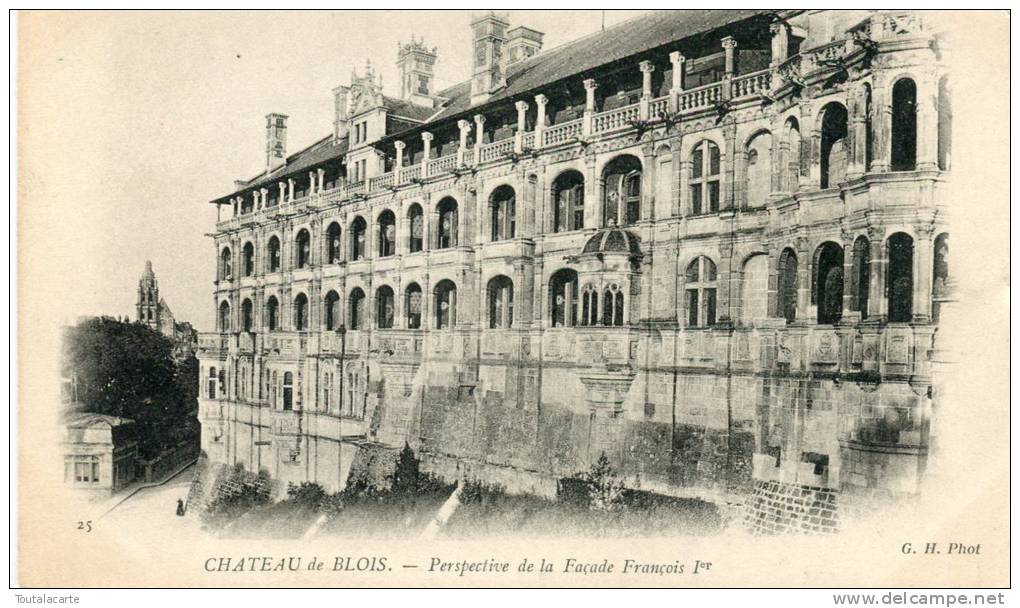 CPA 41 CHATEAU DE BLOIS PERSPECTIVE DE LA FAÇADE FRANÇOIS 1 ER Dos Simple - Blois