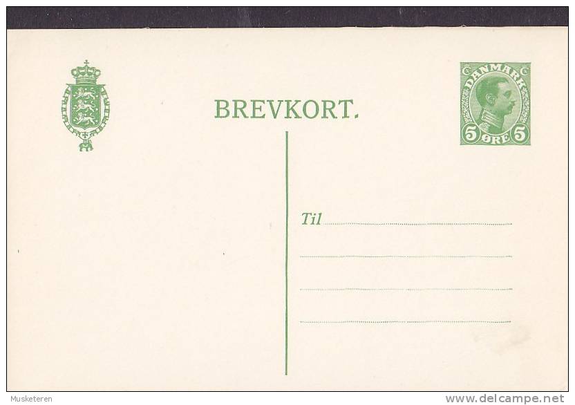 Denmark Postal Stationery Ganzsache Entier 15 Ø Brevkort King König Christian X. Unused - Ganzsachen