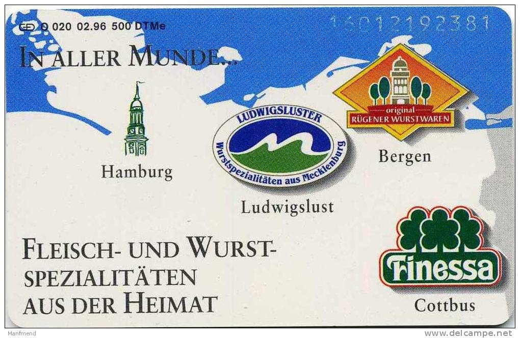 Deutschland - O 020  02/96 - 500ex !!!!  - 6 DM - Finessa- Voll-unused-mint - O-Series: Kundenserie Vom Sammlerservice Ausgeschlossen