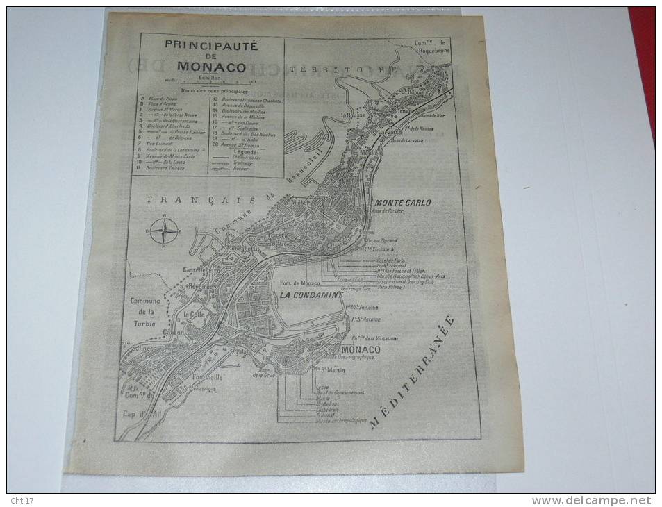 MONACO  MONTECARLO LA CONDAMINE    EXTRAIT ANNUAIRE BOTTIN 1939 AVEC COMMERCES ET PARTICULIERS - Annuaires Téléphoniques