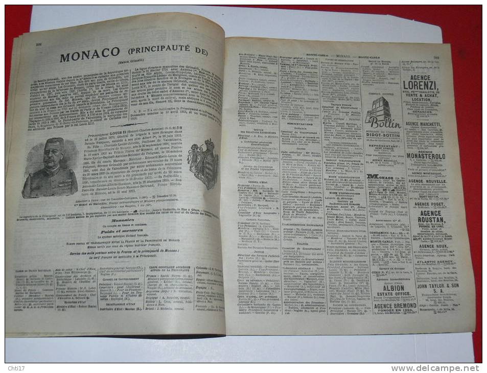 MONACO  MONTECARLO LA CONDAMINE    EXTRAIT ANNUAIRE BOTTIN 1939 AVEC COMMERCES ET PARTICULIERS - Telefonbücher