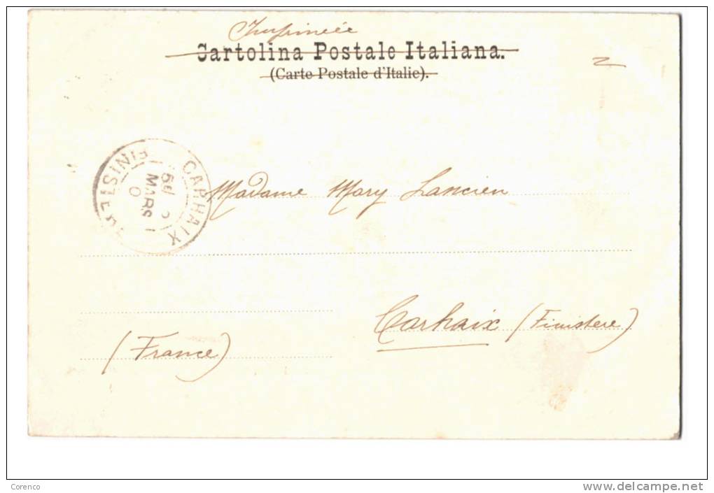 10641     SALUTI DA NAPOLI  MARINA DI MERGELLINA CON VISTA DEL VESUVIO  1901 - Altri & Non Classificati