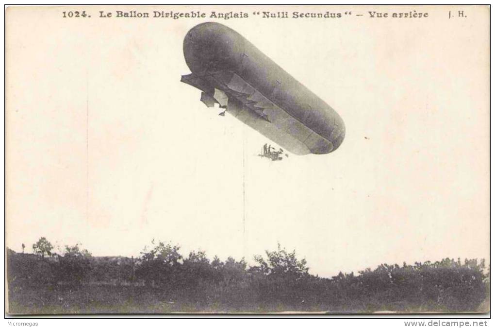 Ballon Dirigeable Anglais "Nulli Secundus" - Vue Arrière - Zeppeline