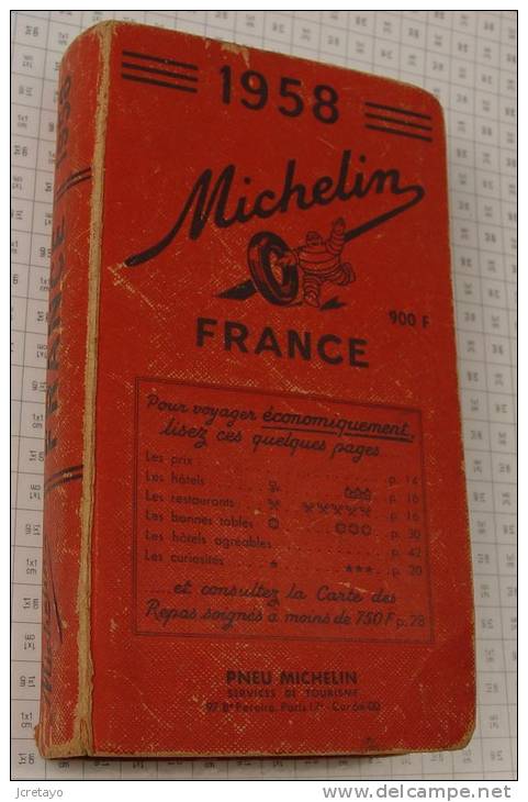 Michelin France Rouge De 1958, Ref Perso 347 - Michelin (guides)