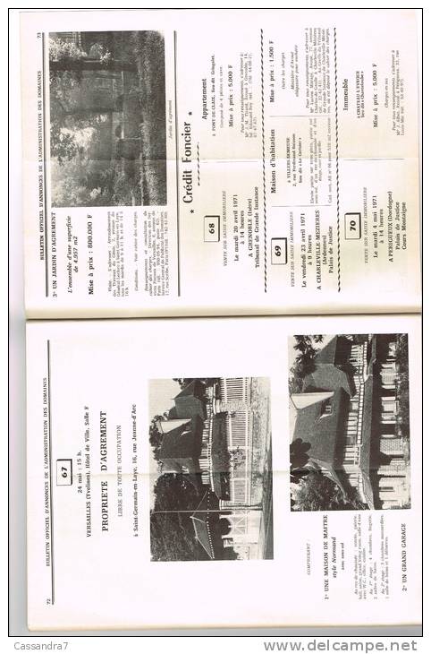 Bulletin Officiel Annonces Administration Domaines-N°520-Vente Au Mans-Brest-Cahors-Versailles-481 Wagons- - Autres & Non Classés