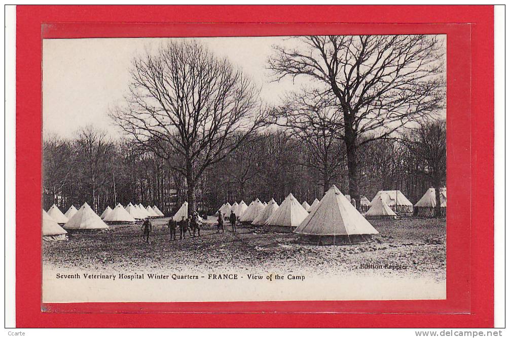 MILITARIA / GUERRE1914/1918 / SANTE / Seventh Veterinary Hospital Winter Quaters -  FRANCE - View Of The Camp/ Animation - Guerra 1914-18