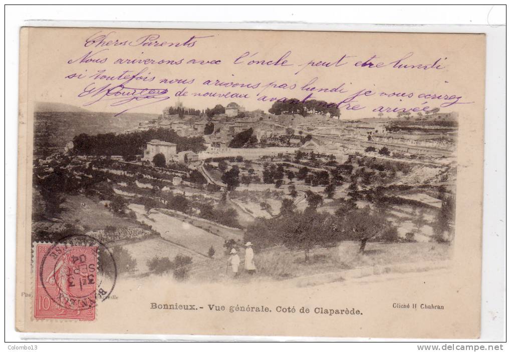 84 BONNIEUX ENVIRONS - VUE GENERALE COTE DE CLAPAREDE - Bonnieux