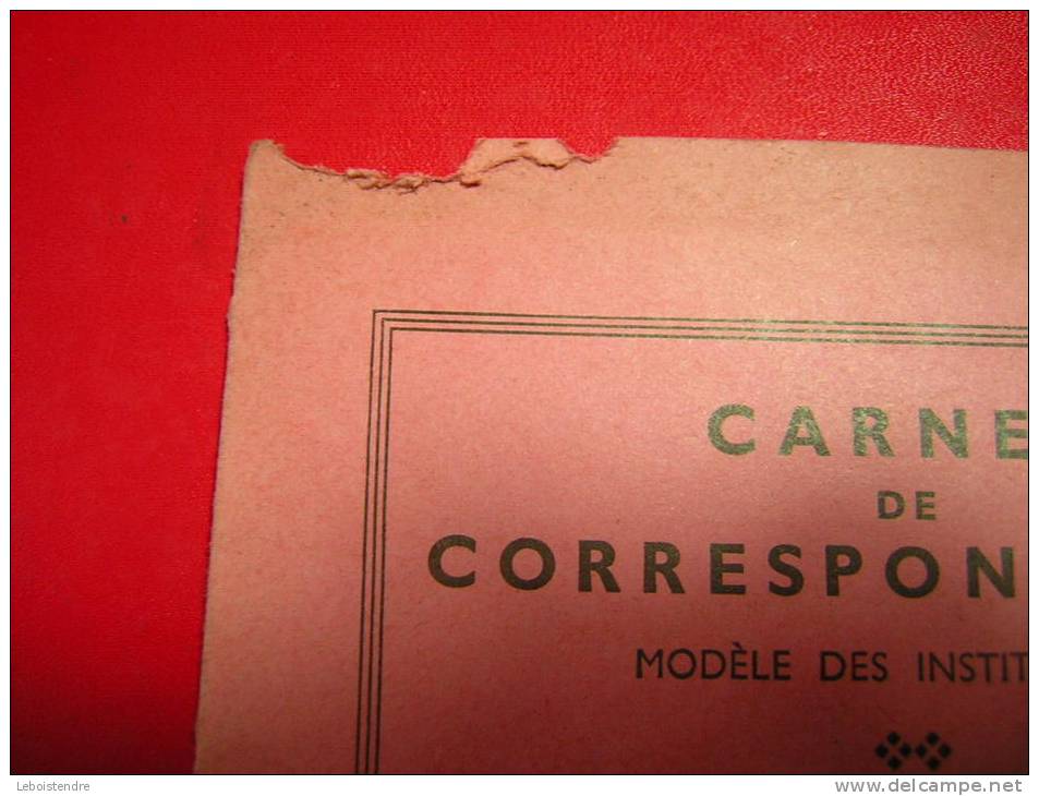 ANNEE SCOLAIRE 1959 1960 CARNET DE CORRESPONDANCE MODELE DES INSTITUTEURS ECOLE PUBLIQUE DE FOSSE  REGLEMENT INTERIEUR - Diplomas Y Calificaciones Escolares