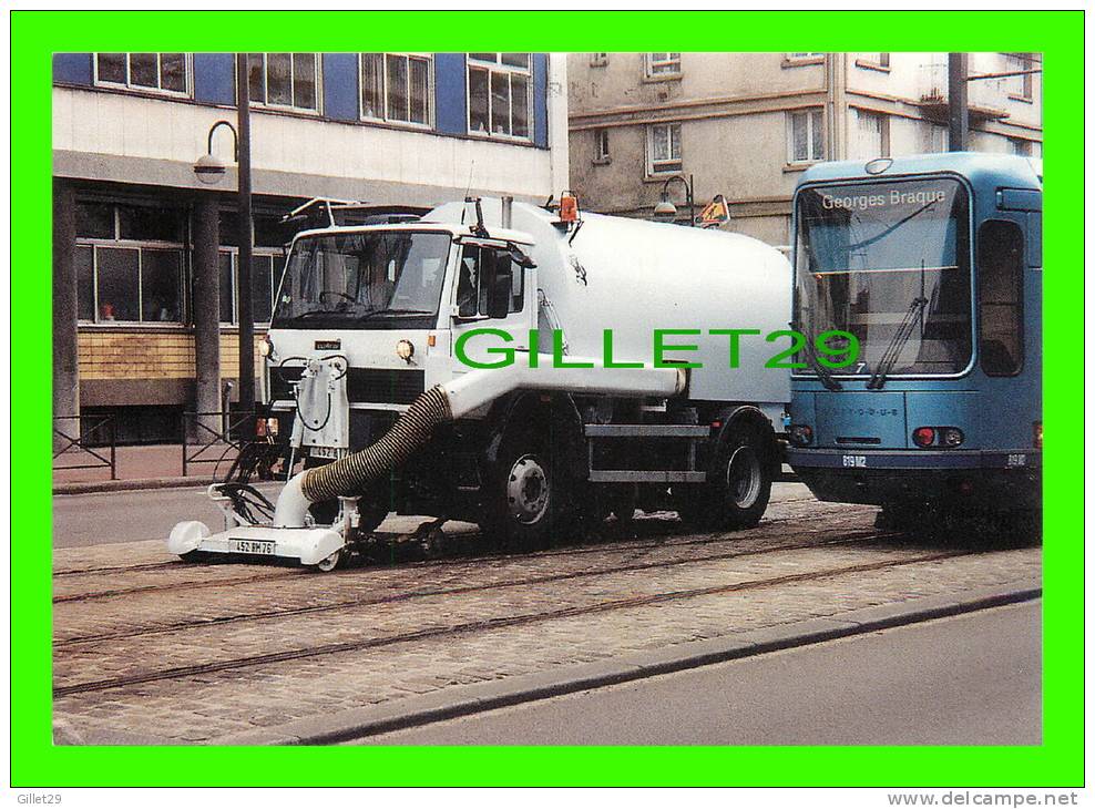 CAMIONS - LE NETTOYAGE DES RAILS DU MÉTRO AVENUE DE BRETAGNE, ROUEN(76) - PHOTO, PHILIPPE RUC - - Camion, Tir