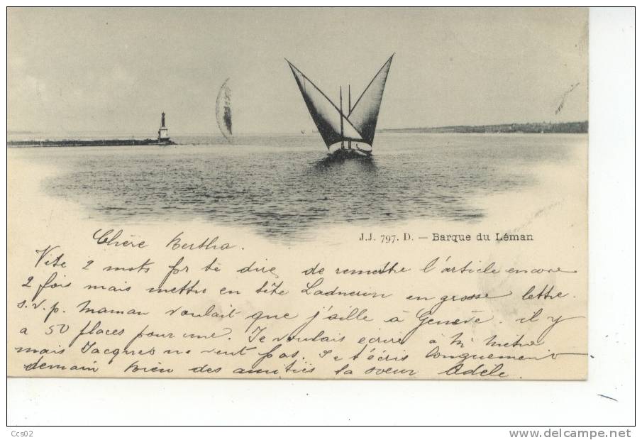 Barque Du Léman 1899 - Voiliers