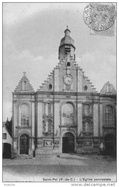 62  SAINT POL SUR TERNOISE   PAS DE CALAIS  -  EGLISE  -   CPA   N/B  9x14  TBE - Saint Pol Sur Ternoise