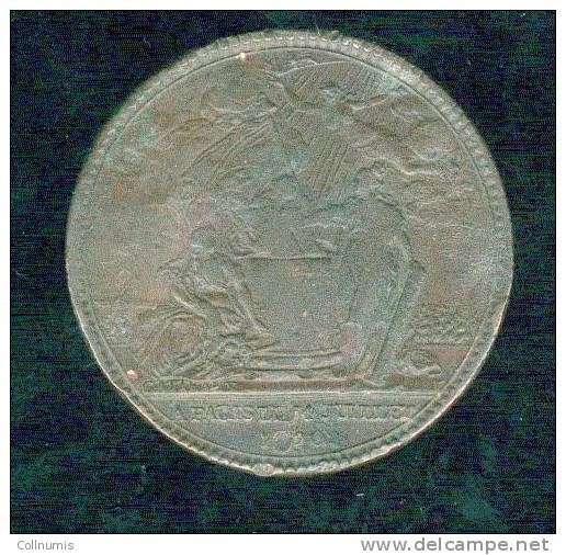 Médaille Révolution Confédération Des François 1790 - Monarquía / Nobleza
