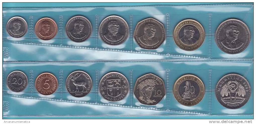 MAURICIO  (ISLAS)    Juego/Set  7  Monedas/Coins   SC/UNC       DL-8030 - Mauritius