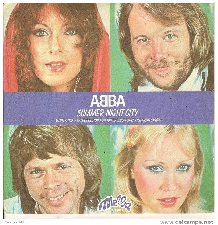 45T. ABBA. SUMMER NIGHT CITY + MEDLEY. - Autres - Musique Anglaise