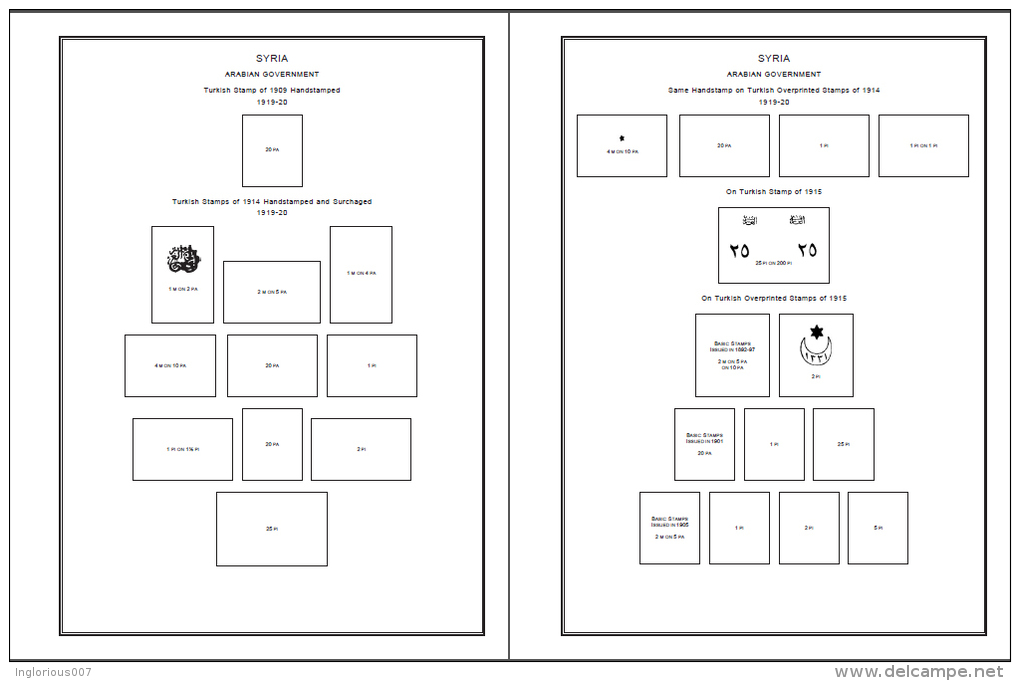 SYRIA STAMP ALBUM PAGES 1919-2009 (260 Pages) - English