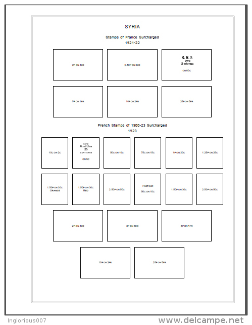 SYRIA STAMP ALBUM PAGES 1919-2009 (260 Pages) - Inglese