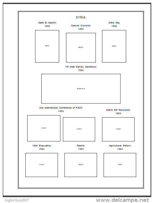 SYRIA STAMP ALBUM PAGES 1919-2009 (260 pages)