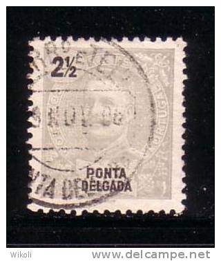 ! ! Ponta Delgada - 1897 D. Carlos 2 1/2 R - Af. 13 - Used - Ponta Delgada