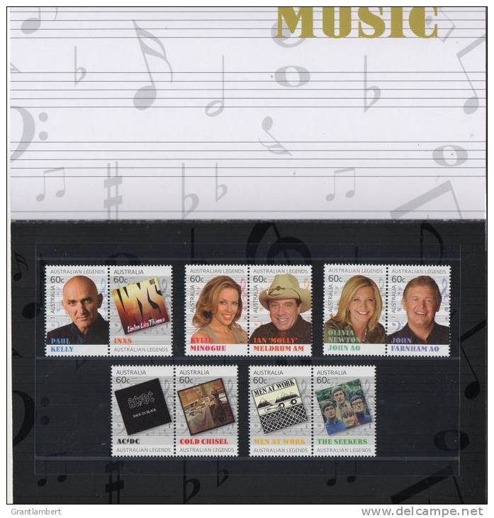 Australia 2013 Legends Of Music Set Of 10 Presentation Pack - Presentation Packs