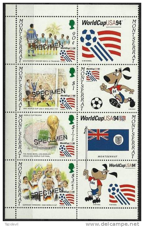 MONTSERRAT - 1994 World Cup Soccer Overprinted ´SPECIMEN´. Scott 845. MNH ** - Montserrat