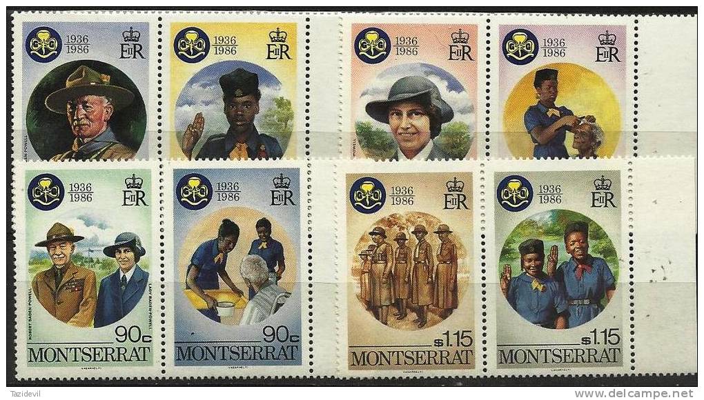 MONTSERRAT - 1986 Girl Guides. Scott 592-5. MNH ** - Montserrat