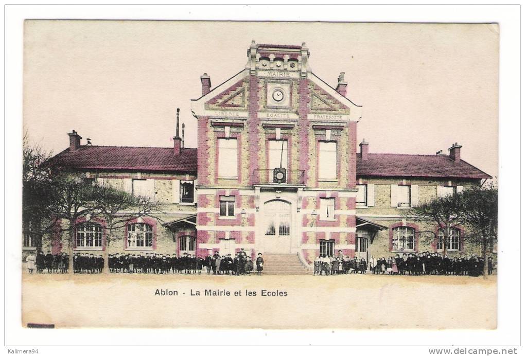 VAL DE MARNE  /  ABLON-sur-SEINE  /  LA  MAIRIE  ET  LES  ECOLES  ( Enfants : Filles à Droite, Les Garçons à Gauche ! ) - Ablon Sur Seine