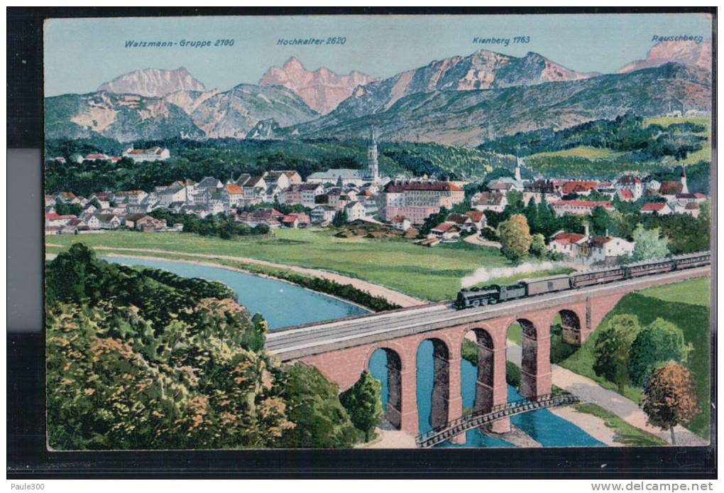 Traunstein - Panorama Mit Eisenbahnbrücke - Traunstein