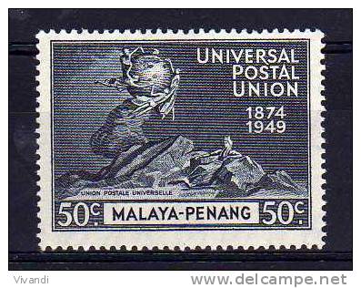 Penang - 1949 - 50 Cents 75th Anniversary Of UPU - MNH - Penang