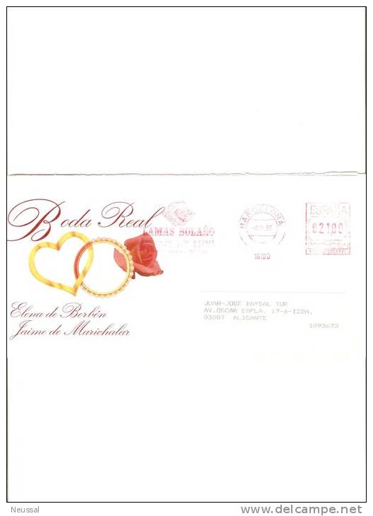 Carta Con Publicidad Boda Real - Cartas & Documentos