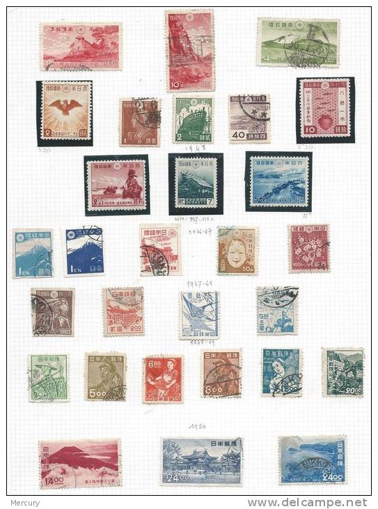 JAPON - Collection de 1876 à 1971 avec quelques bons timbres - 10 scans