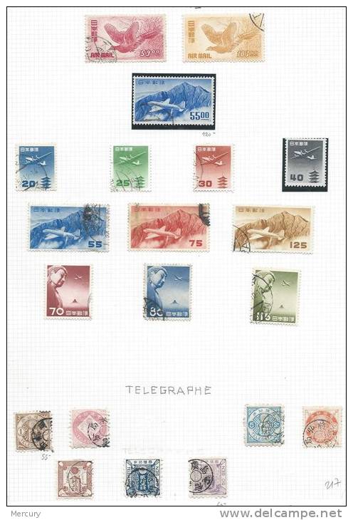 JAPON - Collection de 1876 à 1971 avec quelques bons timbres - 10 scans