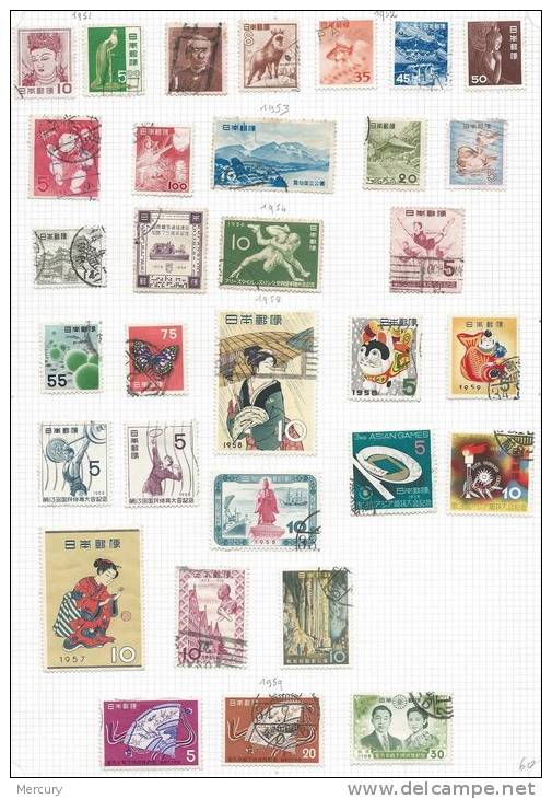 JAPON - Collection de 1876 à 1971 avec quelques bons timbres - 10 scans