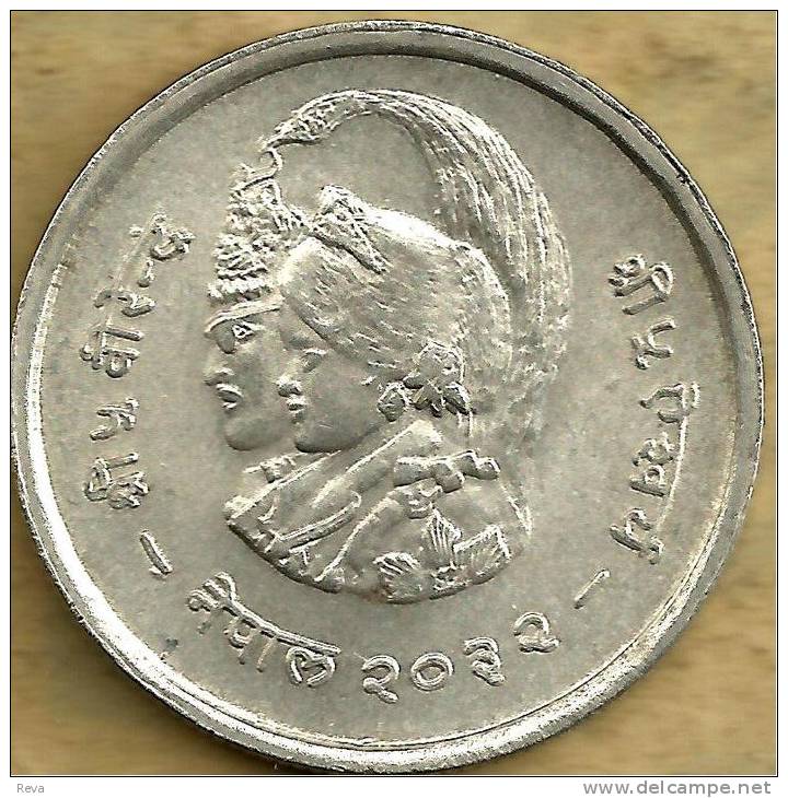 NEPAL 20 RUPEES WHEAT LEAVES FRONT KING & QUEEN HEADS  BACK 2032(1975) UNC AG SILVER KM839 READ DESCRIPTION CAREFULLY!! - Népal